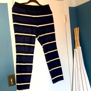 Express Editor pant - black, navy white stripes